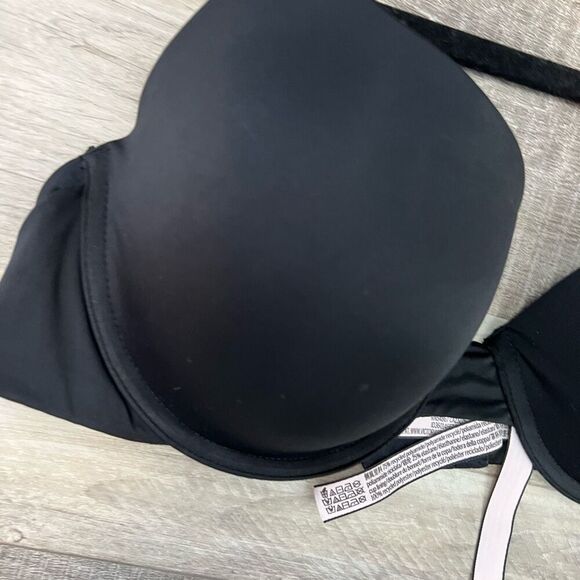 Victoria's Secret Black Lightly Lined Demi Bra 36C T-Shirt Style - Picture 4 of 10